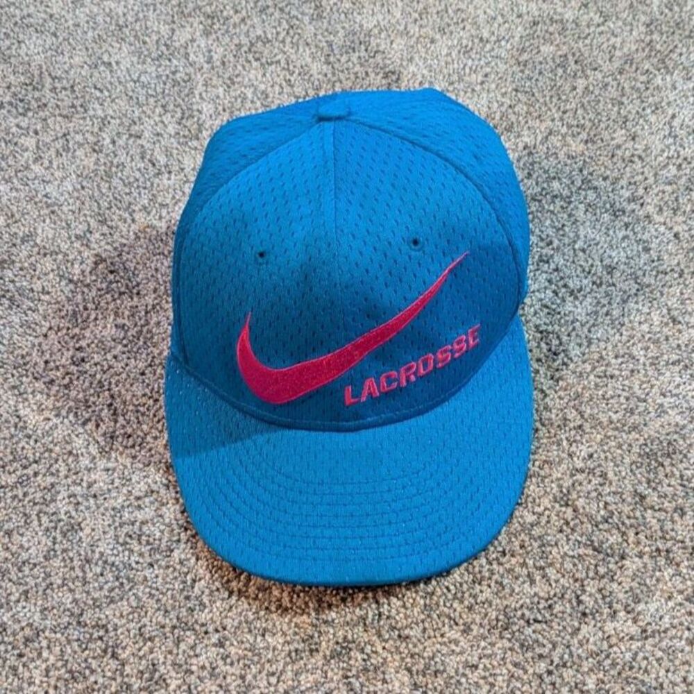 Nike True Dri-FIT Lacrosse Mesh Cap - Blue & Hot Pink Fitted Flat Brim Hat OSFA